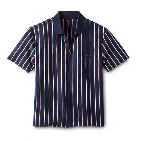 Poloshirt met volledige rits L | Marine